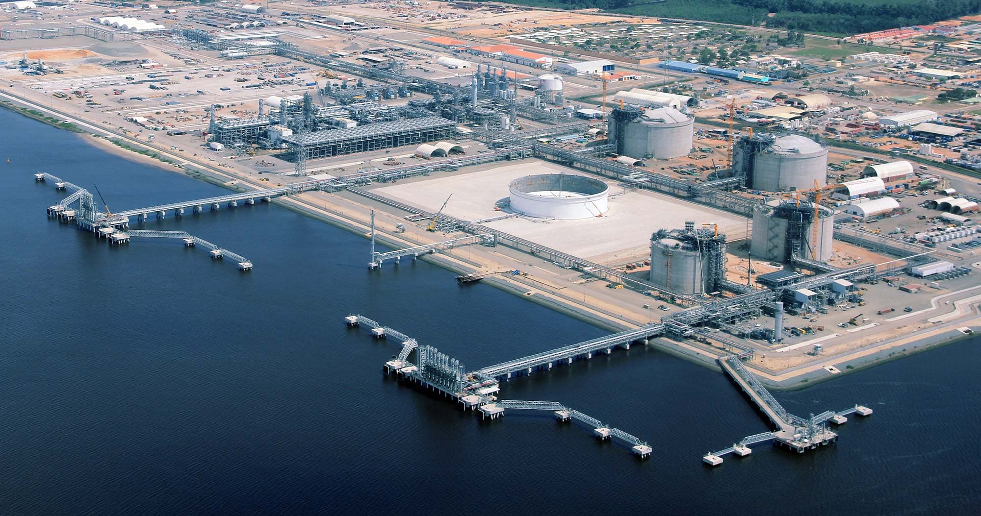LNG terminal in Angola at night